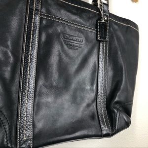 Coach Leather East West Gallery Tote Black  F13098